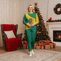 Grenada Christmas Pajama Set with Santa Nutmeg Tree Peace Dove and Festive Gift Design - Wonder Print Shop