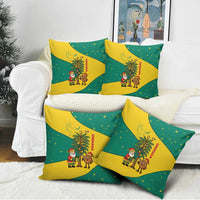 Grenada Christmas Pillow Cover with Santa Nutmeg Tree Peace Dove and Festive Gift Design - Wonder Print Shop
