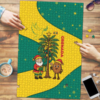 Grenada Christmas Puzzle with Santa Nutmeg Tree Peace Dove and Festive Gift Design - Wonder Print Shop