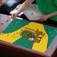 Grenada Christmas Puzzle with Santa Nutmeg Tree Peace Dove and Festive Gift Design - Wonder Print Shop