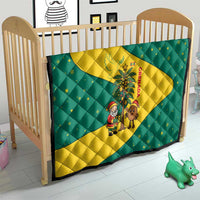 Grenada Christmas Quilt with Santa Nutmeg Tree Peace Dove and Festive Gift Design - Wonder Print Shop