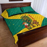 Grenada Christmas Quilt Bed Set with Santa Nutmeg Tree Peace Dove and Festive Gift Design - Wonder Print Shop