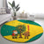 Grenada Christmas Round Carpet with Santa Nutmeg Tree Peace Dove and Festive Gift Design - Wonder Print Shop