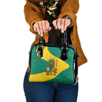 Grenada Christmas Shoulder Handbag with Santa Nutmeg Tree Peace Dove and Festive Gift Design - Wonder Print Shop