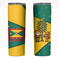 Grenada Christmas Skinny Tumbler with Santa Nutmeg Tree Peace Dove and Festive Gift Design - Wonder Print Shop