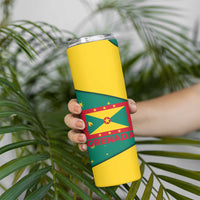 Grenada Christmas Skinny Tumbler with Santa Nutmeg Tree Peace Dove and Festive Gift Design - Wonder Print Shop