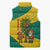 Grenada Christmas Sleeveless Puffer Jacket with Santa Nutmeg Tree Peace Dove and Festive Gift Design - Wonder Print Shop