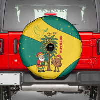 Grenada Christmas Spare Tire Cover with Santa Nutmeg Tree Peace Dove and Festive Gift Design - Wonder Print Shop