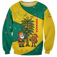 Grenada Christmas Sweatshirt with Santa Nutmeg Tree Peace Dove and Festive Gift Design - Wonder Print Shop