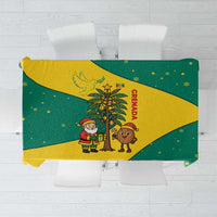 Grenada Christmas Tablecloth with Santa Nutmeg Tree Peace Dove and Festive Gift Design - Wonder Print Shop