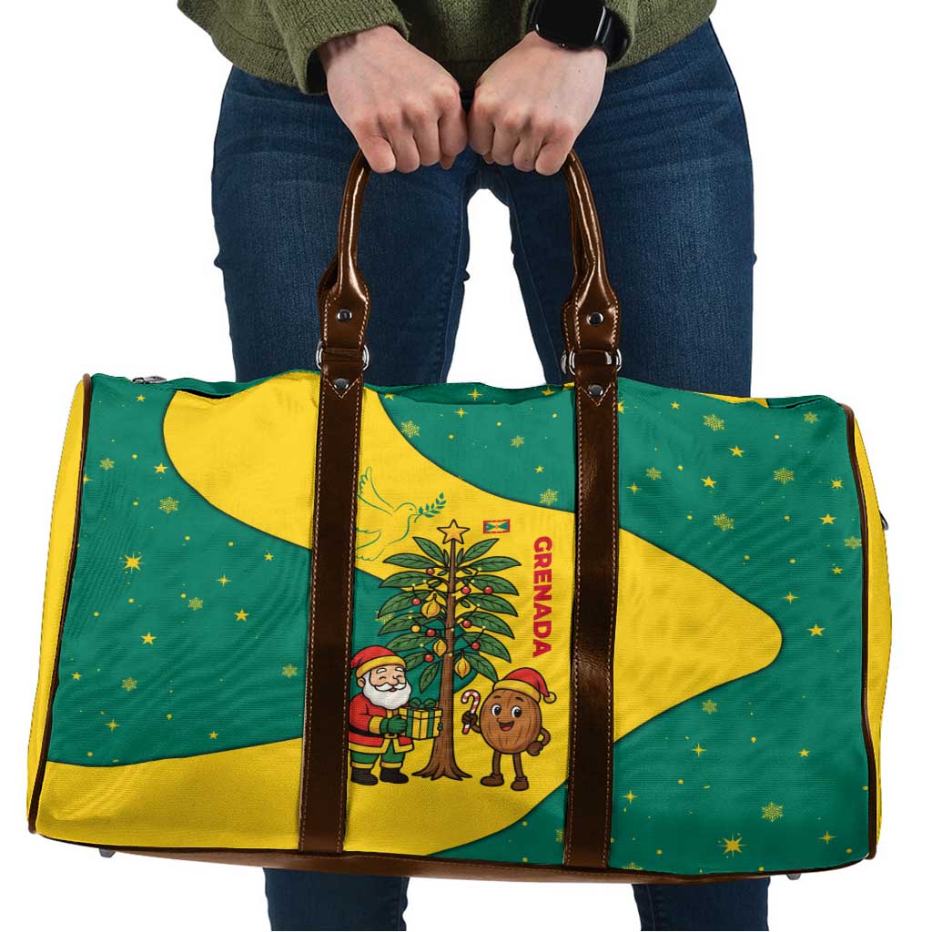 Grenada Christmas Travel Bag with Santa Nutmeg Tree Peace Dove and Festive Gift Design - Wonder Print Shop