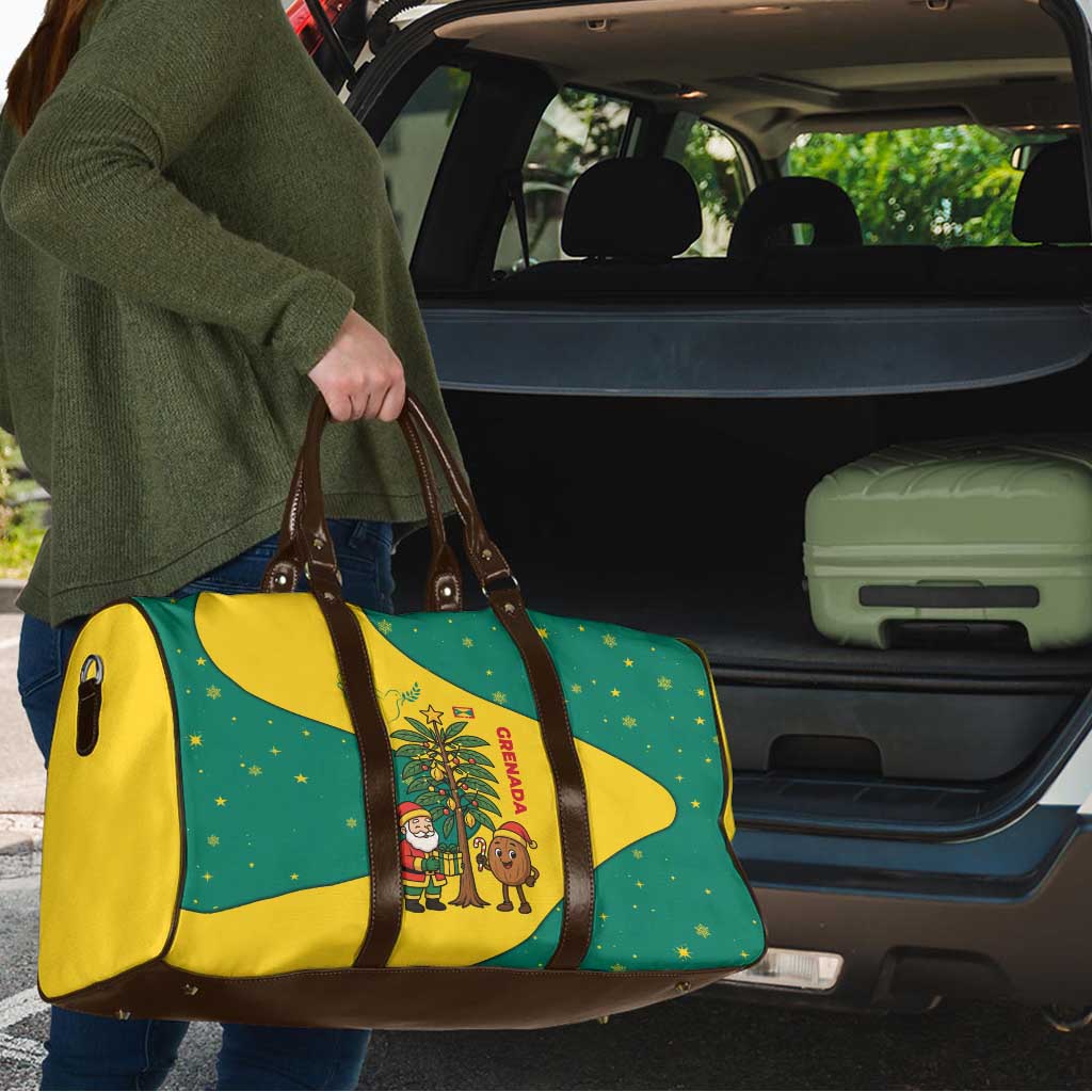 Grenada Christmas Travel Bag with Santa Nutmeg Tree Peace Dove and Festive Gift Design - Wonder Print Shop