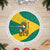 Grenada Christmas Tree Skirt with Santa Nutmeg Tree Peace Dove and Festive Gift Design - Wonder Print Shop