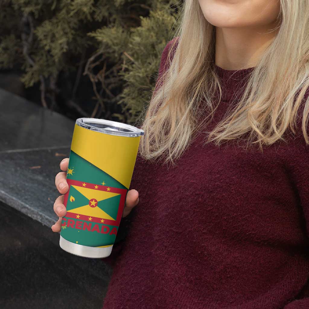 Grenada Christmas Tumbler Cup with Santa Nutmeg Tree Peace Dove and Festive Gift Design - Wonder Print Shop