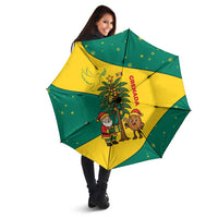 Grenada Christmas Umbrella with Santa Nutmeg Tree Peace Dove and Festive Gift Design - Wonder Print Shop
