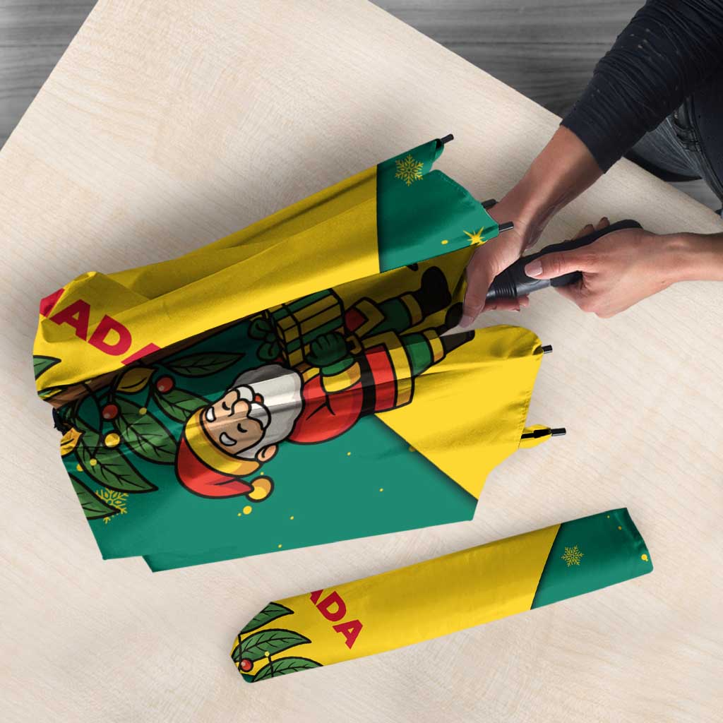 Grenada Christmas Umbrella with Santa Nutmeg Tree Peace Dove and Festive Gift Design - Wonder Print Shop