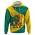 Grenada Christmas Zip Hoodie with Santa Nutmeg Tree Peace Dove and Festive Gift Design - Wonder Print Shop