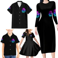My Demons Tried To Drown Me Mermaid Family Matching Long Sleeve Bodycon Dress and Hawaiian Shirt - Wonder Print Shop