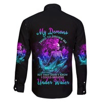 My Demons Tried To Drown Me Mermaid Family Matching Mermaid Dress and Hawaiian Shirt - Wonder Print Shop