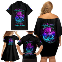 My Demons Tried To Drown Me Mermaid Family Matching Off Shoulder Short Dress and Hawaiian Shirt - Wonder Print Shop
