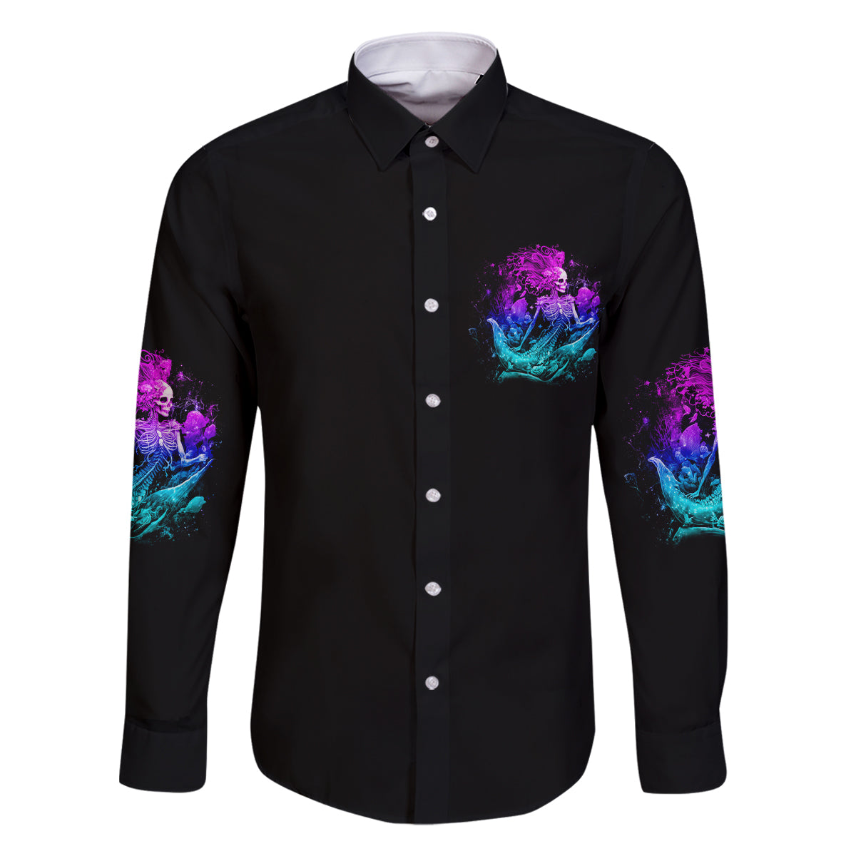 My Demons Tried To Drown Me Mermaid Family Matching Tank Maxi Dress and Hawaiian Shirt - Wonder Print Shop