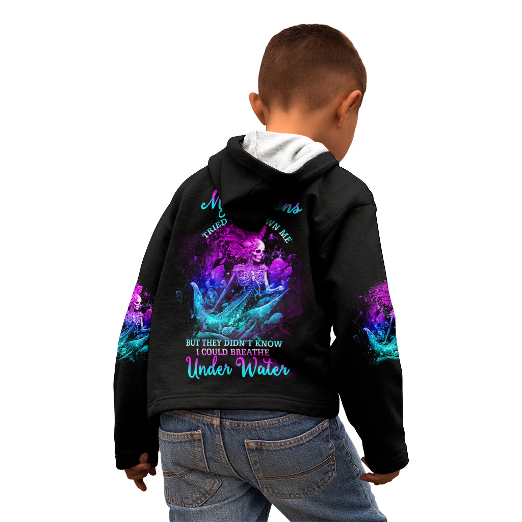 My Demons Tried To Drown Me Mermaid Kid Hoodie - Wonder Print Shop