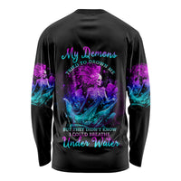 My Demons Tried To Drown Me Mermaid Long Sleeve Shirt - Wonder Print Shop