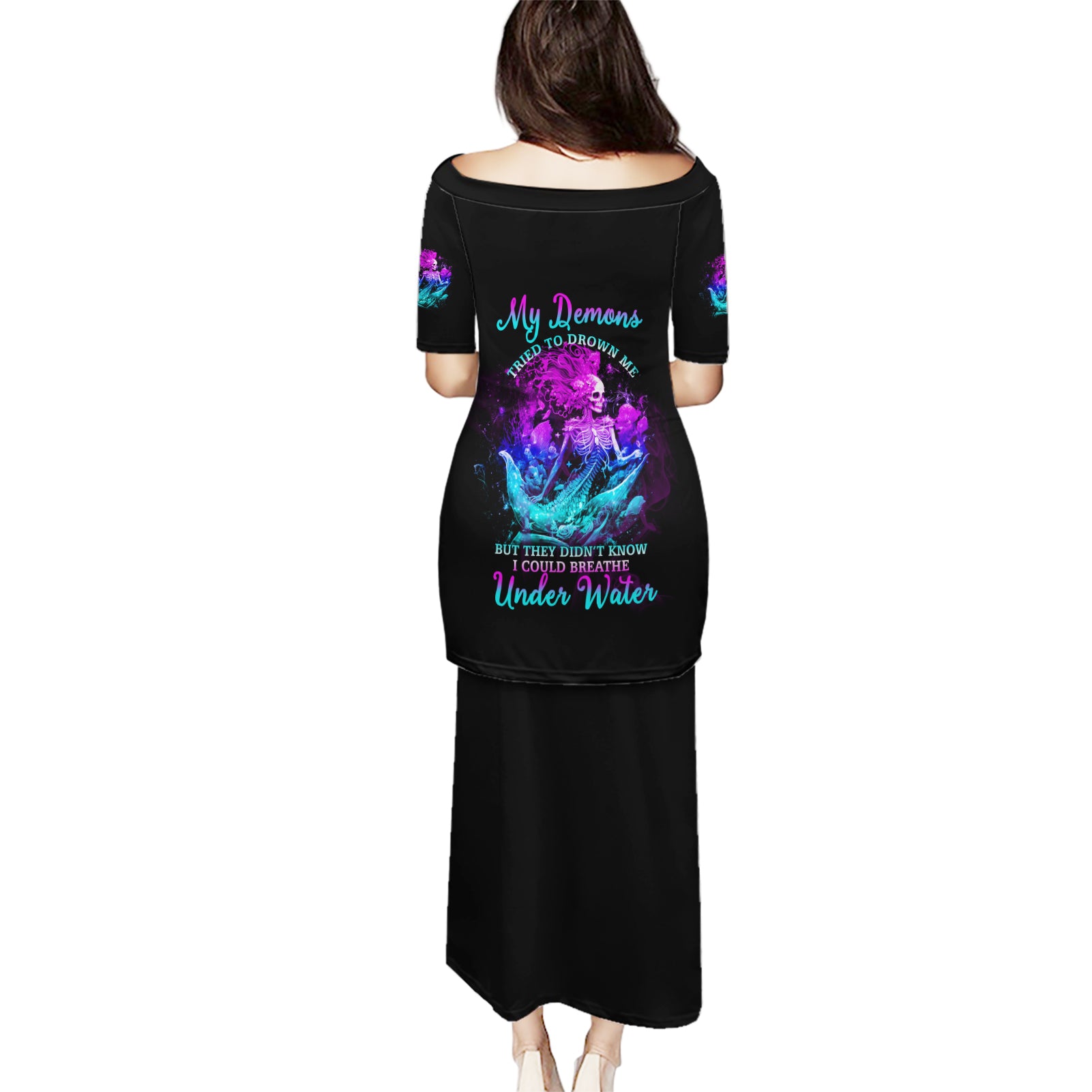 My Demons Tried To Drown Me Mermaid Puletasi - Wonder Print Shop