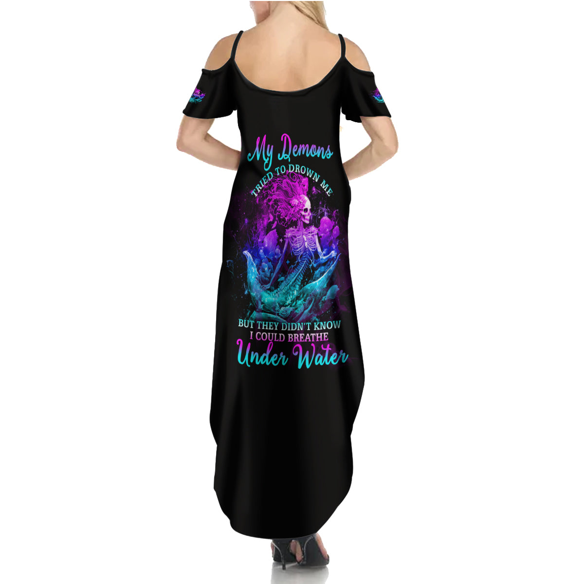 My Demons Tried To Drown Me Mermaid Summer Maxi Dress - Wonder Print Shop