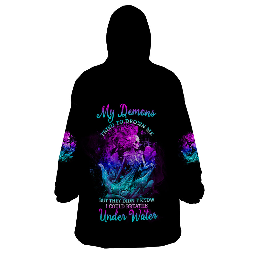 My Demons Tried To Drown Me Mermaid Wearable Blanket Hoodie - Wonder Print Shop