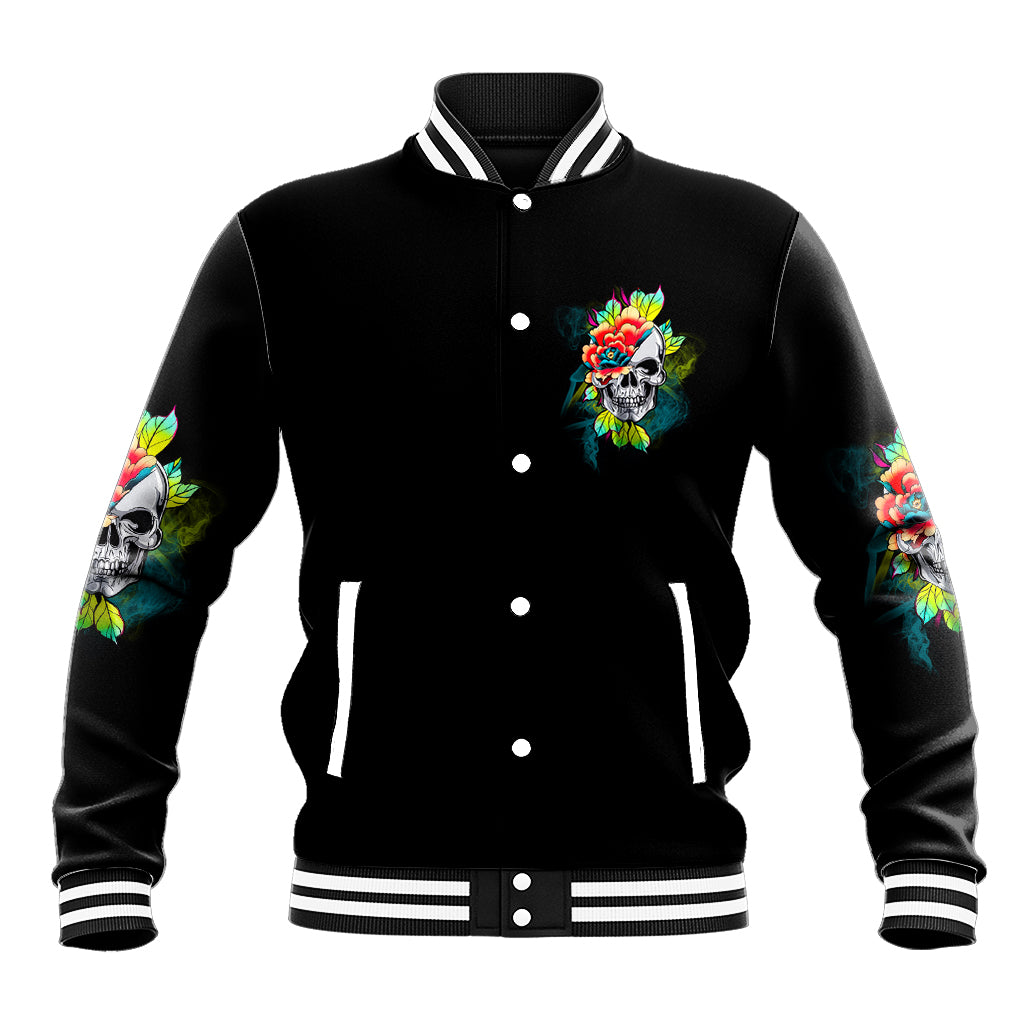 Warning This Tattooed Girl Flower Baseball Jacket - Wonder Print Shop