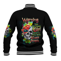 Warning This Tattooed Girl Flower Baseball Jacket - Wonder Print Shop