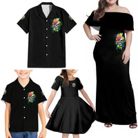 Warning This Tattooed Girl Flower Family Matching Off Shoulder Maxi Dress and Hawaiian Shirt - Wonder Print Shop