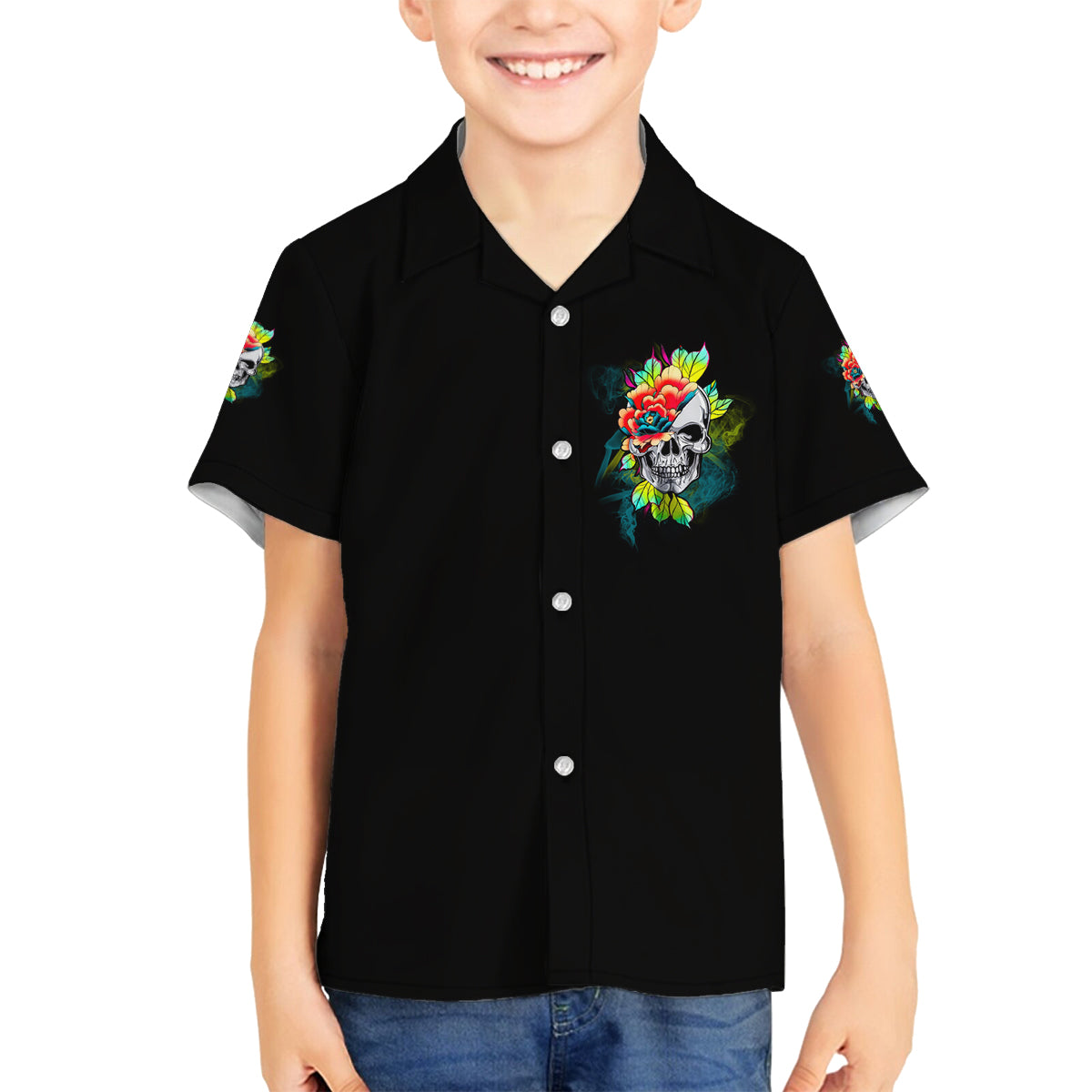 Warning This Tattooed Girl Flower Family Matching Off Shoulder Short Dress and Hawaiian Shirt - Wonder Print Shop