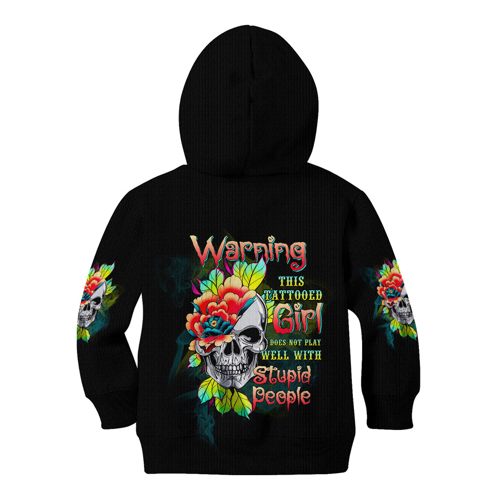Warning This Tattooed Girl Flower Kid Hoodie - Wonder Print Shop