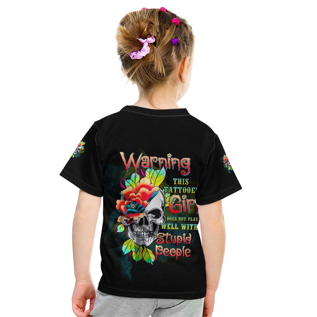 Warning This Tattooed Girl Flower Kid T Shirt - Wonder Print Shop