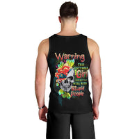 Warning This Tattooed Girl Flower Men Tank Top - Wonder Print Shop