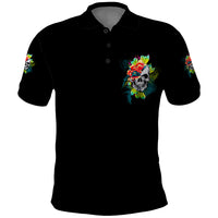 Warning This Tattooed Girl Flower Polo Shirt - Wonder Print Shop