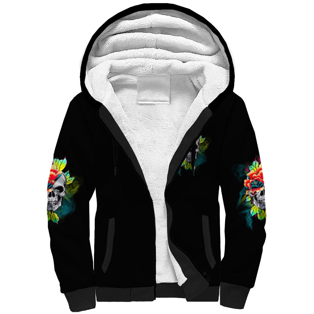 Warning This Tattooed Girl Flower Sherpa Hoodie - Wonder Print Shop