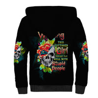 Warning This Tattooed Girl Flower Sherpa Hoodie - Wonder Print Shop