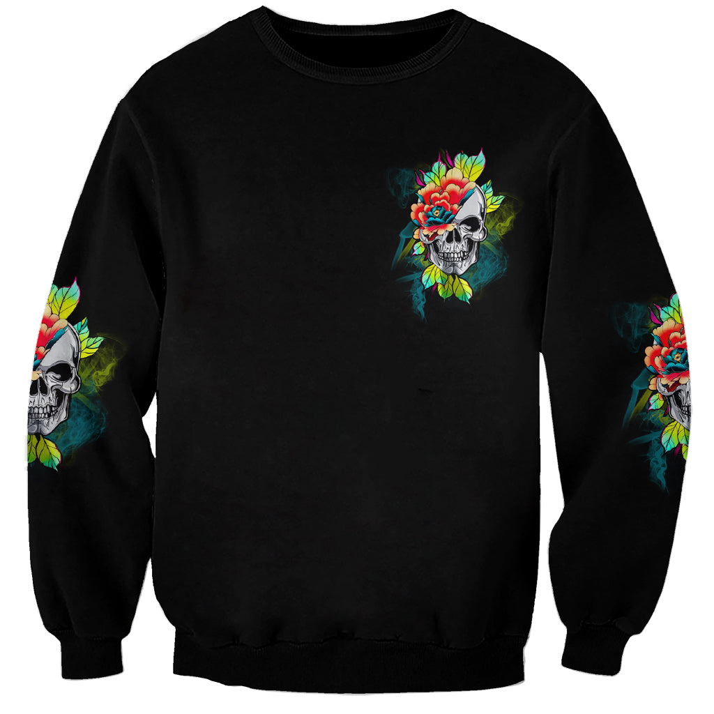 Warning This Tattooed Girl Flower Sweatshirt - Wonder Print Shop