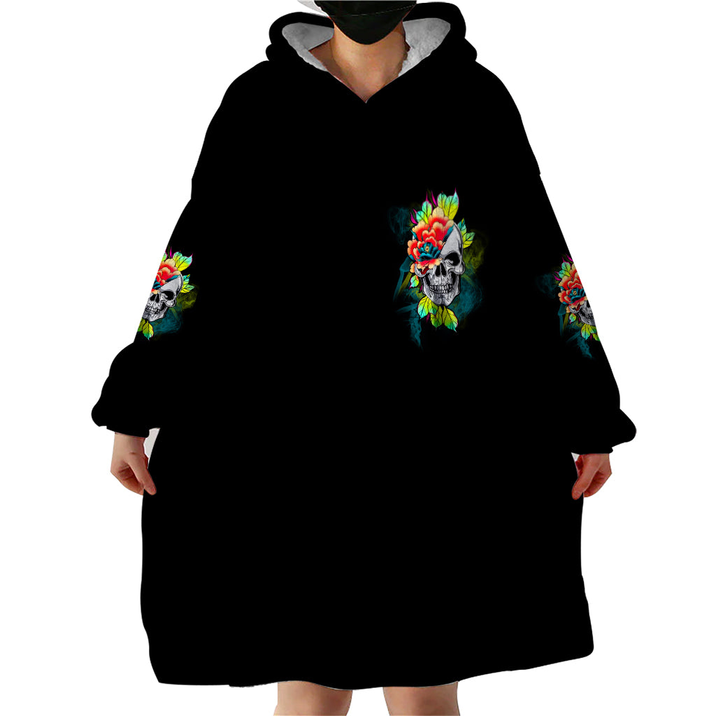 Warning This Tattooed Girl Flower Wearable Blanket Hoodie - Wonder Print Shop