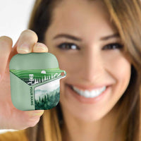 Custom Disc Golf AirPods Case with Forest Landscape Basket Silhouette - Wonder Print Shop