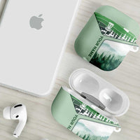 Custom Disc Golf AirPods Case with Forest Landscape Basket Silhouette - Wonder Print Shop