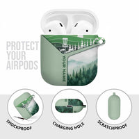 Custom Disc Golf AirPods Case with Forest Landscape Basket Silhouette - Wonder Print Shop