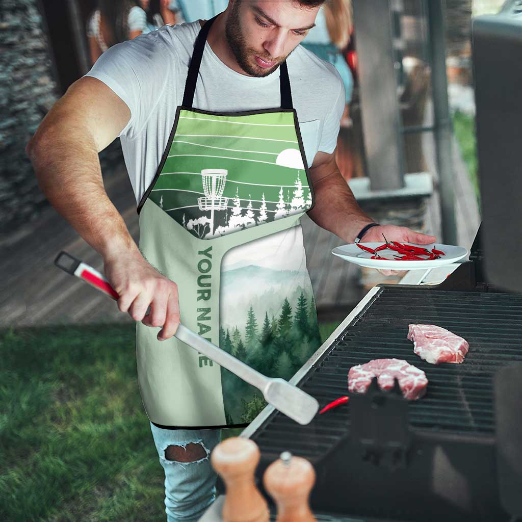 Custom Disc Golf Apron with Forest Landscape Basket Silhouette - Wonder Print Shop
