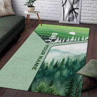 Custom Disc Golf Area Rug with Forest Landscape Basket Silhouette - Wonder Print Shop