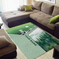 Custom Disc Golf Area Rug with Forest Landscape Basket Silhouette - Wonder Print Shop