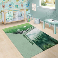 Custom Disc Golf Area Rug with Forest Landscape Basket Silhouette - Wonder Print Shop