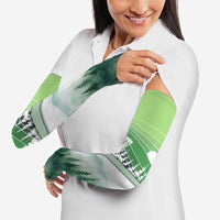 Custom Disc Golf Arm Sleeves with Forest Landscape Basket Silhouette - Wonder Print Shop